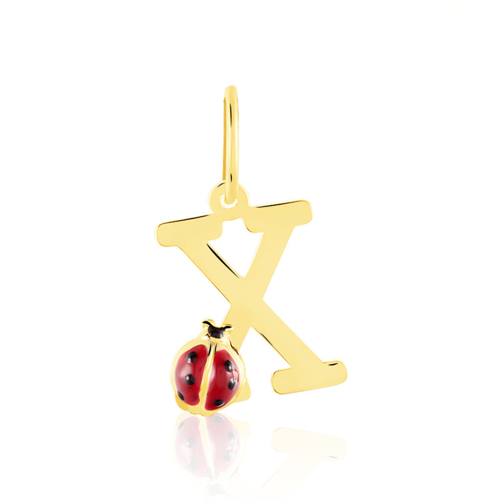 Pendentif Helidie Coccinelle Lettre Or Jaune