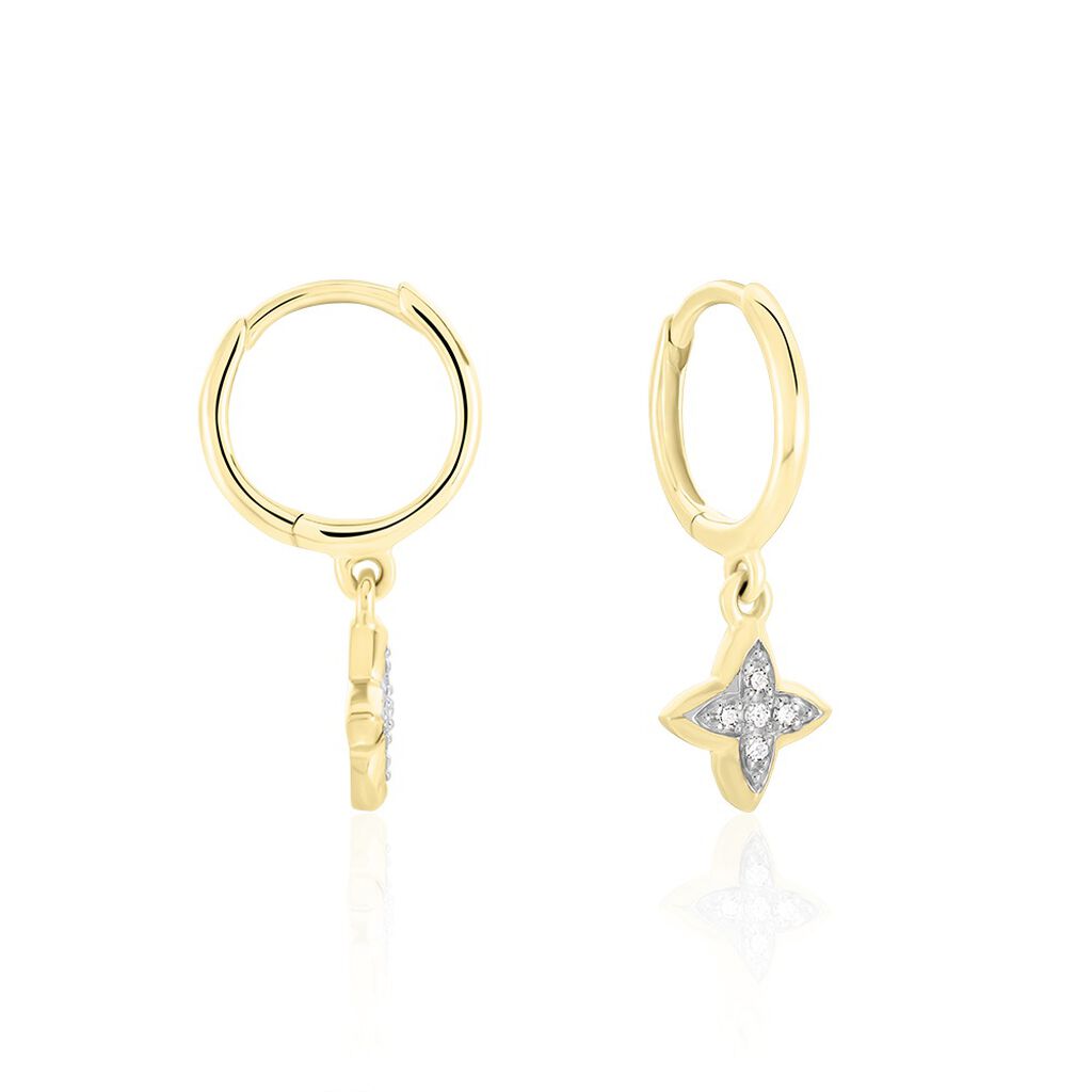 Cr&eacute;oles Delicatesse Or Jaune Diamant - Boucles d'oreilles cr&eacute;oles Femme | Histoire d&rsquo;Or