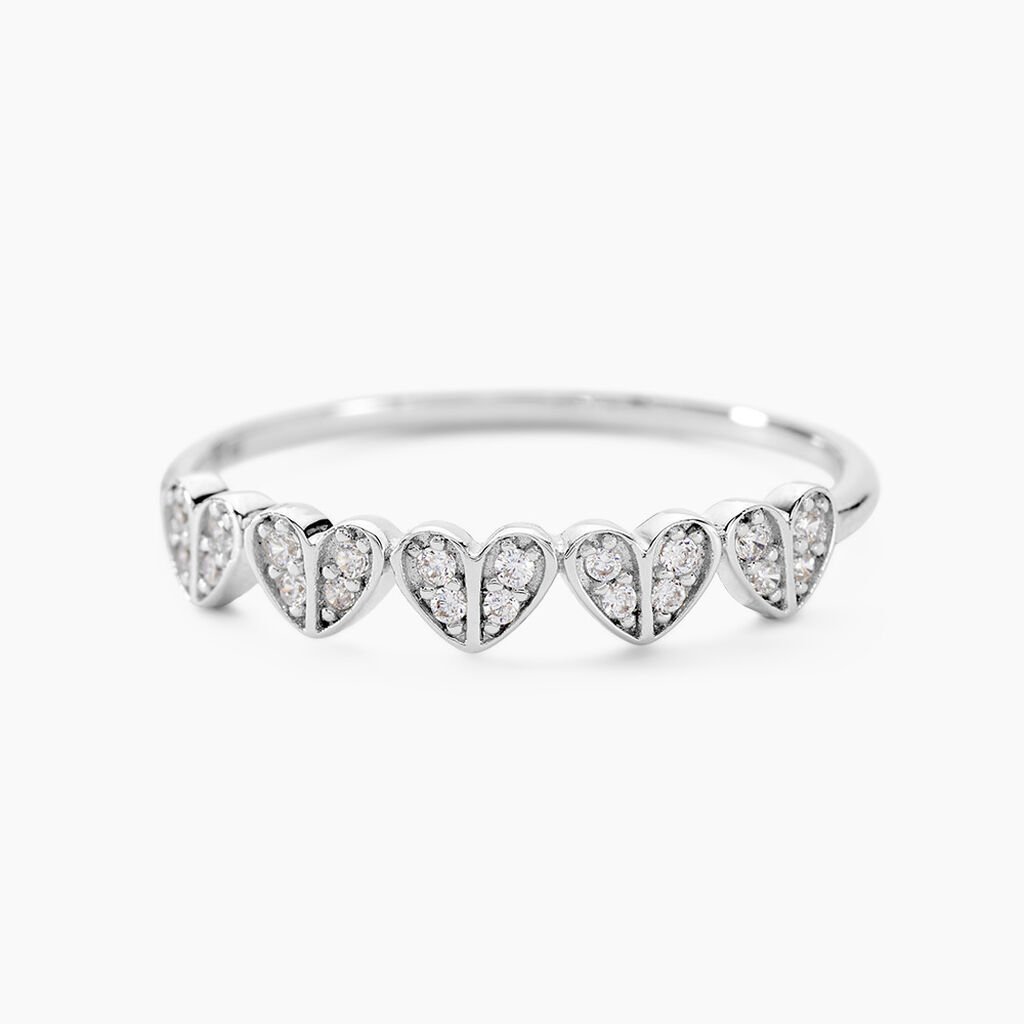 Bague Declaration Argent Blanc Oxyde De Zirconium - Bagues avec pierre Femme | Histoire d’Or