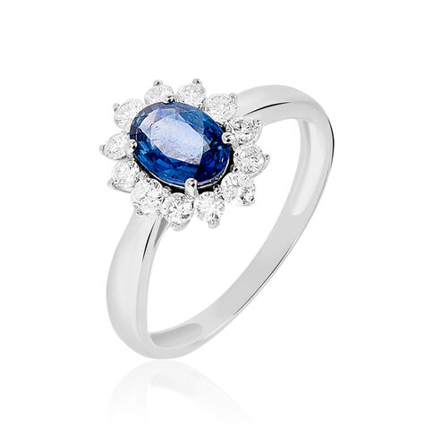 Bague Vladimir Or Blanc Saphir Et Diamant - Bagues solitaires Femme | Histoire d’Or