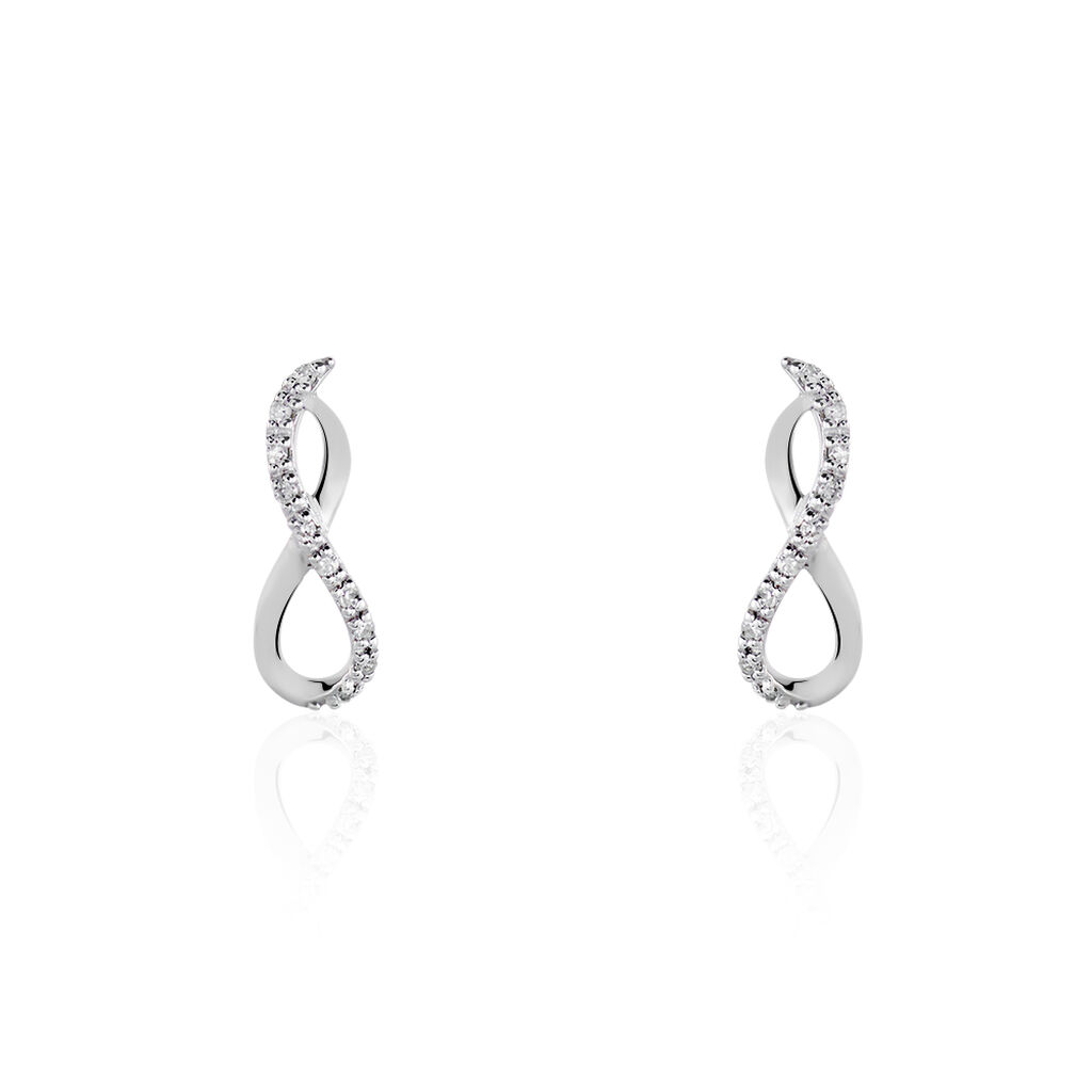 Boucles D'oreilles Puces Samy Or Blanc Diamant - Clous d'oreilles Femme | Histoire d&rsquo;Or