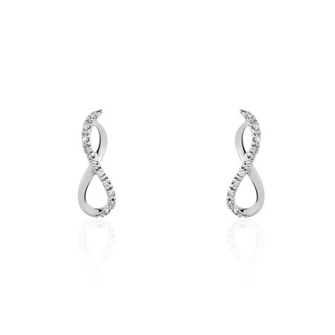 Boucles D'oreilles Puces Samy Or Blanc Diamant - Clous d'oreilles Femme | Histoire d&rsquo;Or