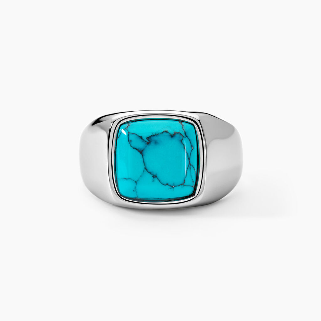 Bague Phebus Him Acier Blanc Pierre D'imitation - Bagues solitaires Homme | Histoire d&rsquo;Or