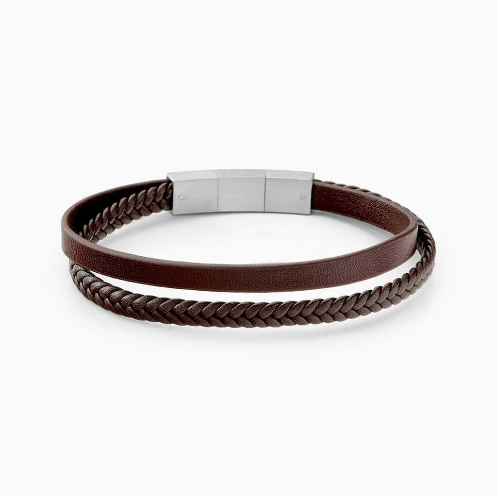 Bracelet Jourdan Cuir De Vache Marron - Bracelets Cuir Homme | Histoire d&rsquo;Or