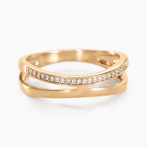 Bague Vitoria Plaqu&eacute; Or Jaune Oxyde De Zirconium - Bagues avec pierre Femme | Histoire d&rsquo;Or