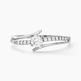 Bague April Or Blanc Oxyde De Zirconium - Bagues solitaires Femme | Histoire d’Or