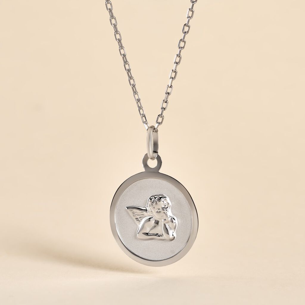 Medaille Or Blanc Hannae - Pendentifs Baptême Famille | Histoire d’Or