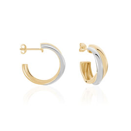 Créoles Athenea Plaqué Or Bicolore - Boucles d'oreilles créoles Femme | Histoire d’Or