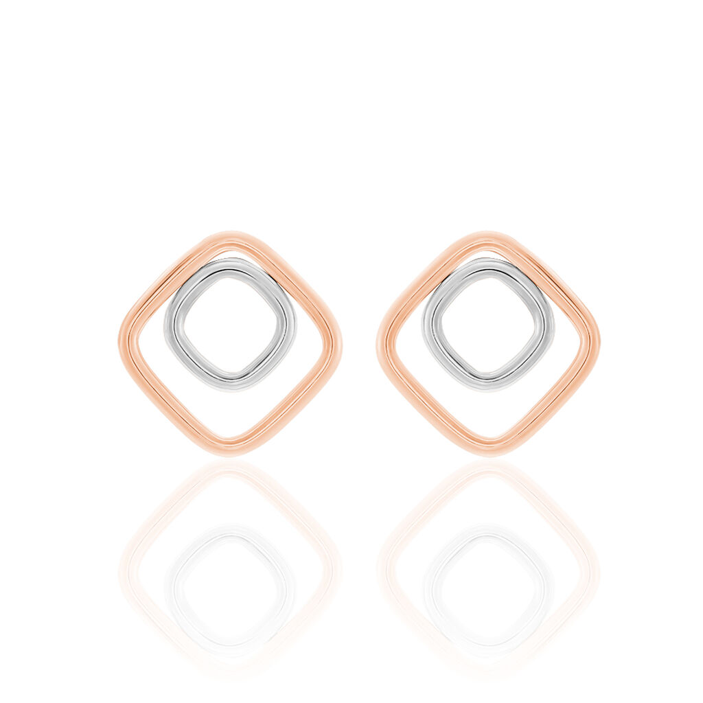 Boucles D'oreilles Pendantes Artahe Carree Or Bicolore - Boucles d'oreilles pendantes Femme | Histoire d’Or