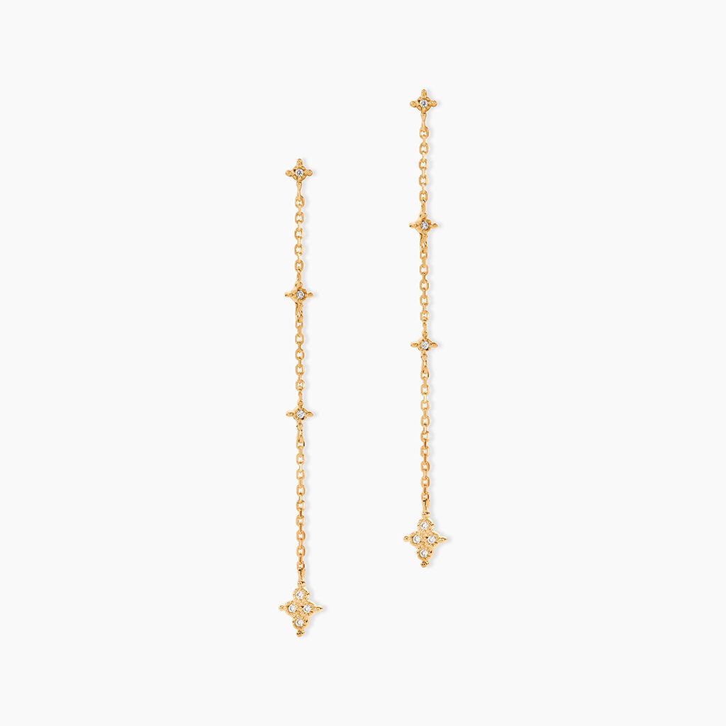 Boucles D'oreilles Pendantes Ziha Plaqu&eacute; Or Jaune Oxyde De Zirconium - Boucles d'oreilles fantaisie Femme | Histoire d&rsquo;Or