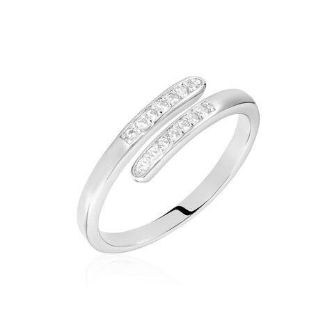 Bague Ajustable Mendel Argent Blanc Oxyde De Zirconium - Bagues avec pierre Femme | Histoire d’Or