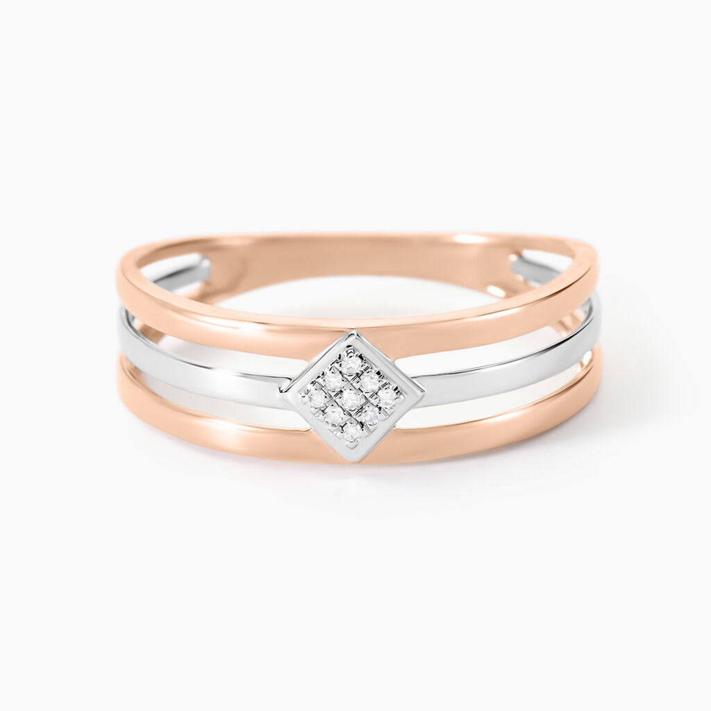Bague Elsa Or Bicolore Diamant - Bagues avec pierre Femme | Histoire d’Or