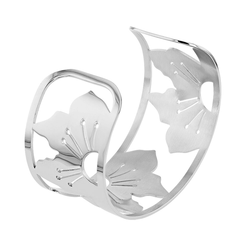 Bracelet Jonc Acier Blanc - Bracelets joncs Femme | Histoire d&rsquo;Or