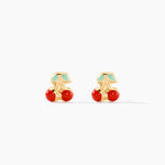 Boucles D'oreilles Puces Or Jaune Helicie Email - Clous d'oreilles Enfant | Histoire d&rsquo;Or
