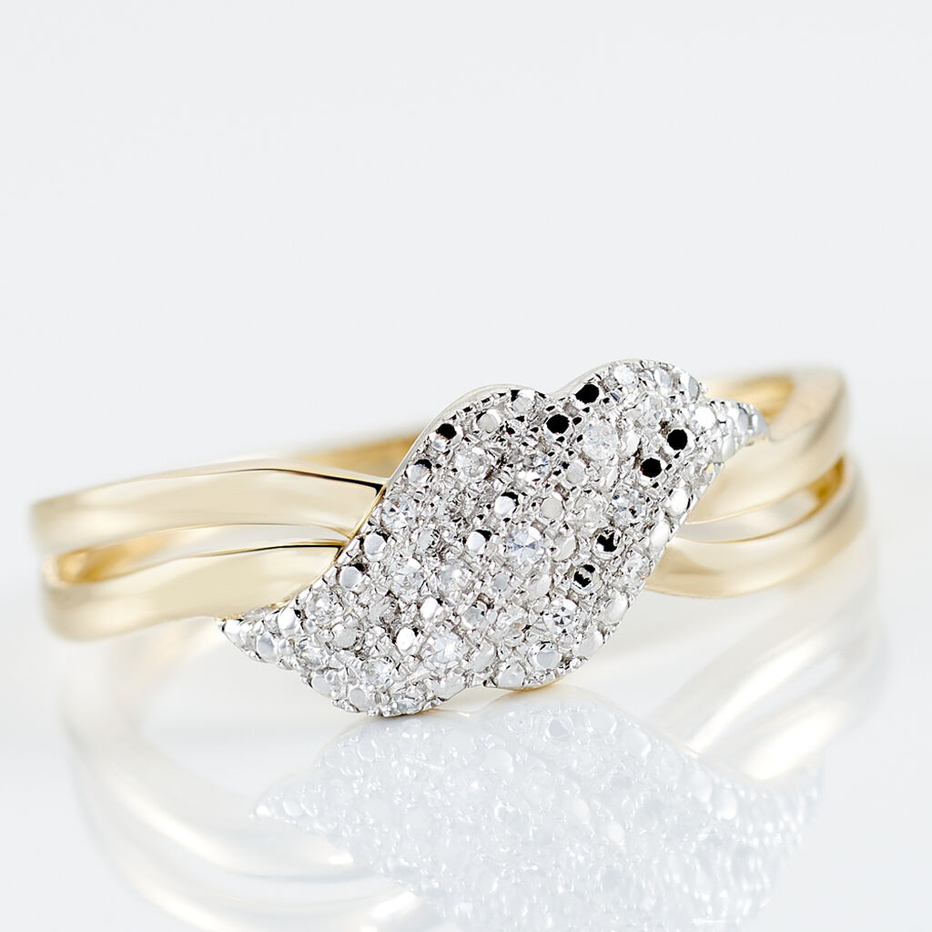 Bague Or Jaune Ricoria Diamants - Bagues avec pierre Femme | Histoire d’Or