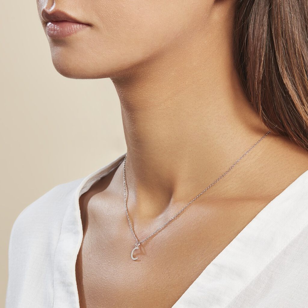 Pendentif Ionia Lettre Or Blanc - Pendentifs Famille | Histoire d’Or
