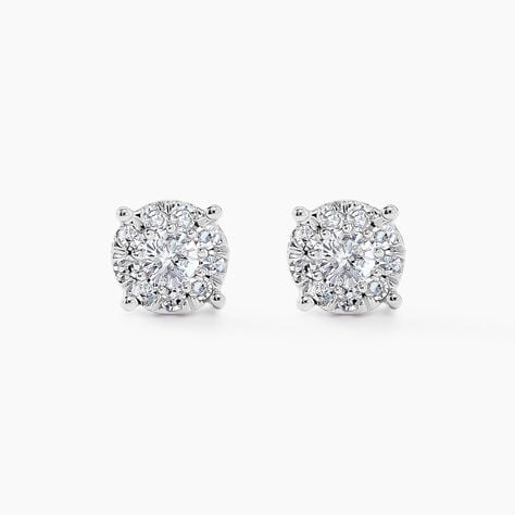 Boucles D'oreilles Puces Artemis Or Blanc Diamant - Clous d'oreilles Femme | Histoire d&rsquo;Or