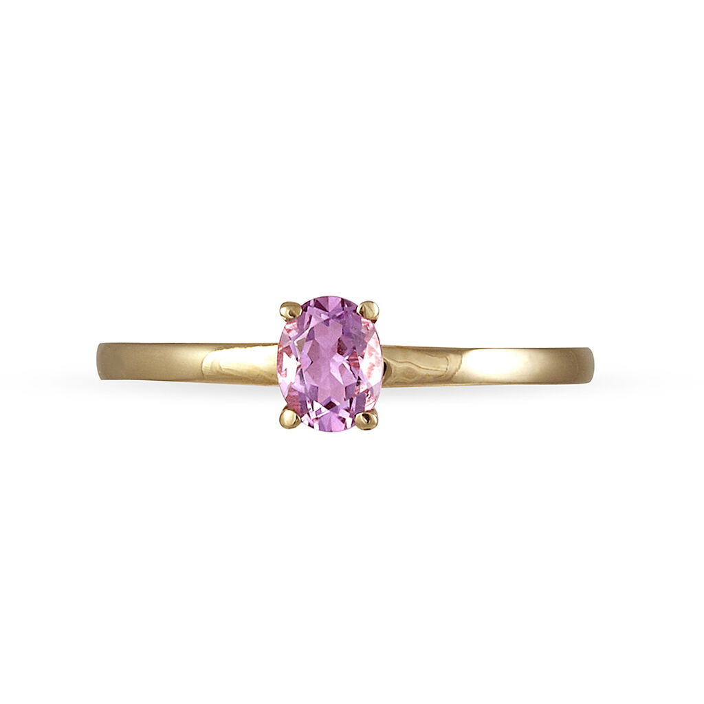 Bague Lily Or Rose Emeraude - Bagues solitaires Femme | Histoire d&rsquo;Or