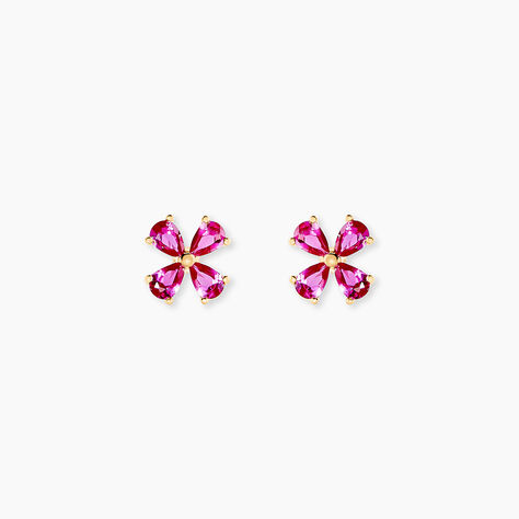 Boucles D'Oreilles Puces Fingall Or Jaune Oxyde De Zirconium - Clous d'oreilles Femme | Histoire d&rsquo;Or