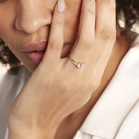 Bague Filipa Or Bicolore Oxyde De Zirconium - Bagues solitaires Femme | Histoire d’Or