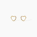 Boucles D'Oreilles Puces Camomille Argent Dor&eacute; A L'Or 750/1000 Oxyde De Zirconium - Boucles d'oreilles fantaisie Enfant | Histoire d&rsquo;Or