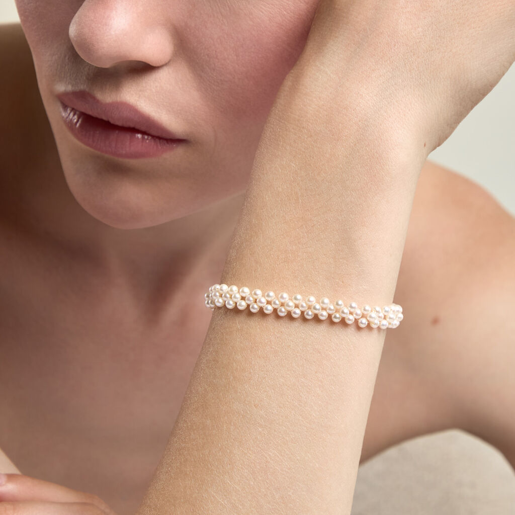 Bracelet Thanyah Argent Dor&eacute; A L'Or 750/1000 Perle De Culture - Bracelets Femme | Histoire d&rsquo;Or