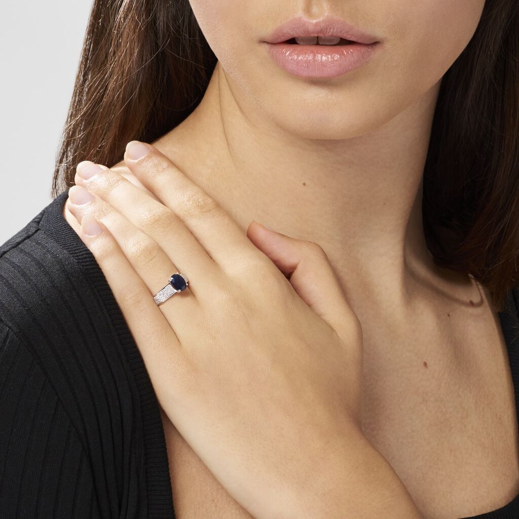 Bague Crista Or Blanc Saphir Et Diamant - Bagues solitaires Femme | Histoire d’Or
