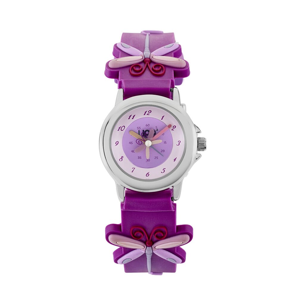 Montre Upp Libellule Violet Et Rose - Montres Enfant | Histoire d&rsquo;Or