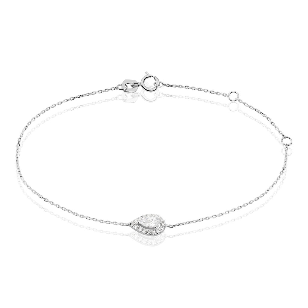 Bracelet Hildana Or Blanc Oxyde De Zirconium