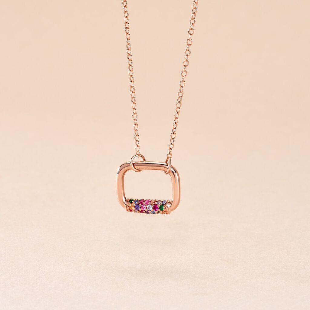 Collier Urban Call Argent Rose Pierre De Synthese Oxyde De Zirconium - Colliers fantaisie Femme | Histoire d&rsquo;Or