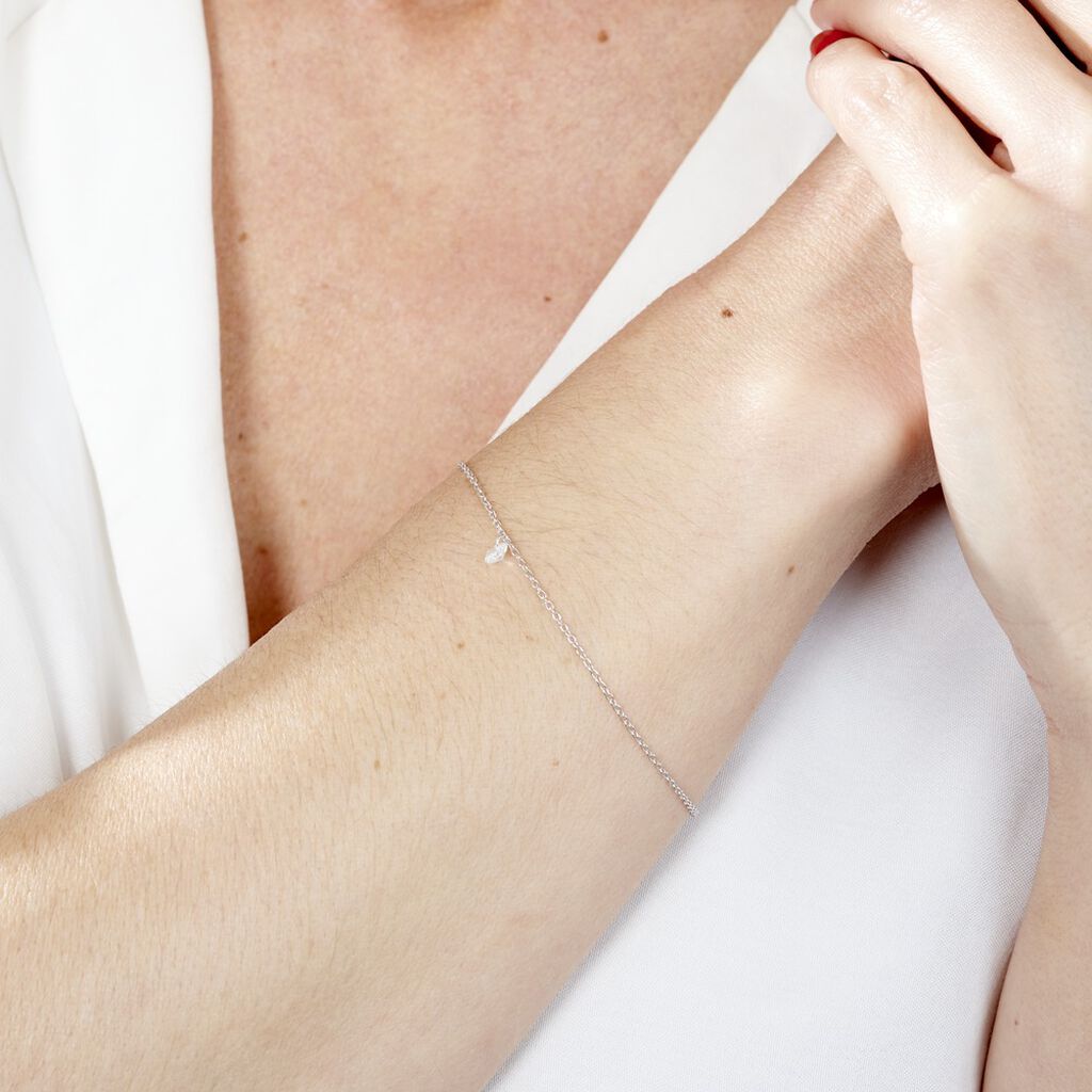 Bracelet Court Argent Blanc Constantin Oxyde De Zirconium - Bracelets Femme | Histoire d’Or