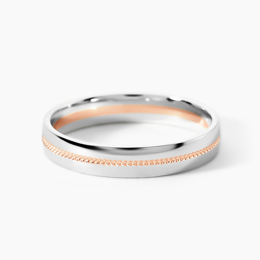 Alliance Or Bicolore Perle - Alliances Unisex | Histoire d&rsquo;Or