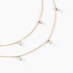 Collier Or Jaune Eclat D'etoile Oxyde De Zirconium - Colliers doubles et triples cha&icirc;nes Femme | Histoire d&rsquo;Or