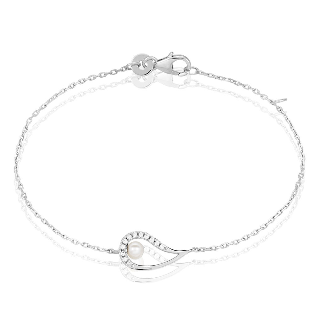Bracelet Akiko Argent Blanc Perle De Culture Et Oxyde De Zirconium - Bracelets Femme | Histoire d’Or