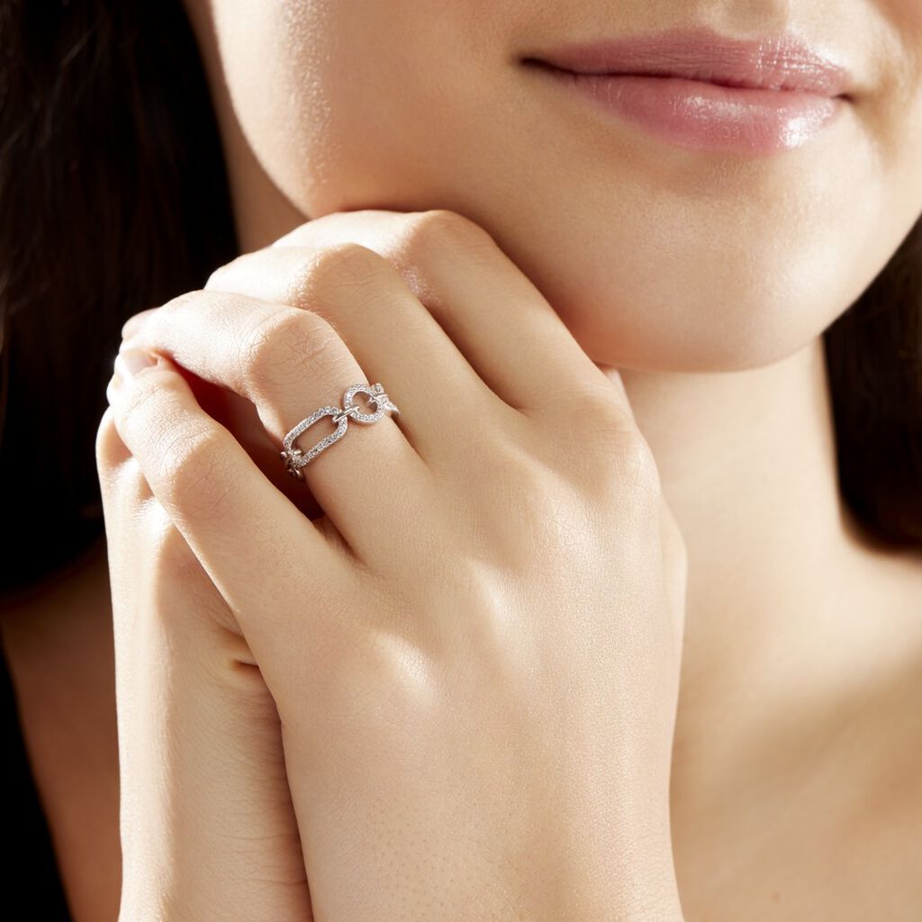 Bague Ela Argent Blanc Oxyde De Zirconium - Bagues avec pierre Femme | Histoire d’Or