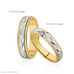 Alliance Effet Epi Mat Ruban Plat Or Bicolore - Alliances Unisex | Histoire d&rsquo;Or