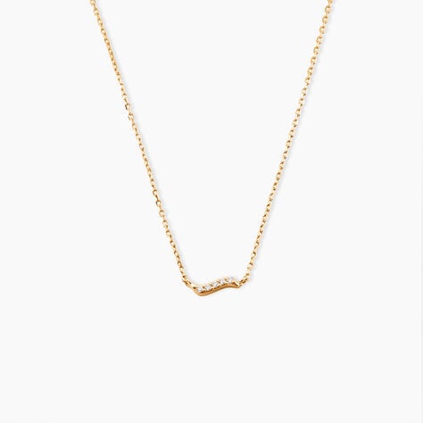 Collier Myrrhe Plaqu&eacute; Or Jaune Oxyde De Zirconium - Colliers fantaisie Femme | Histoire d&rsquo;Or