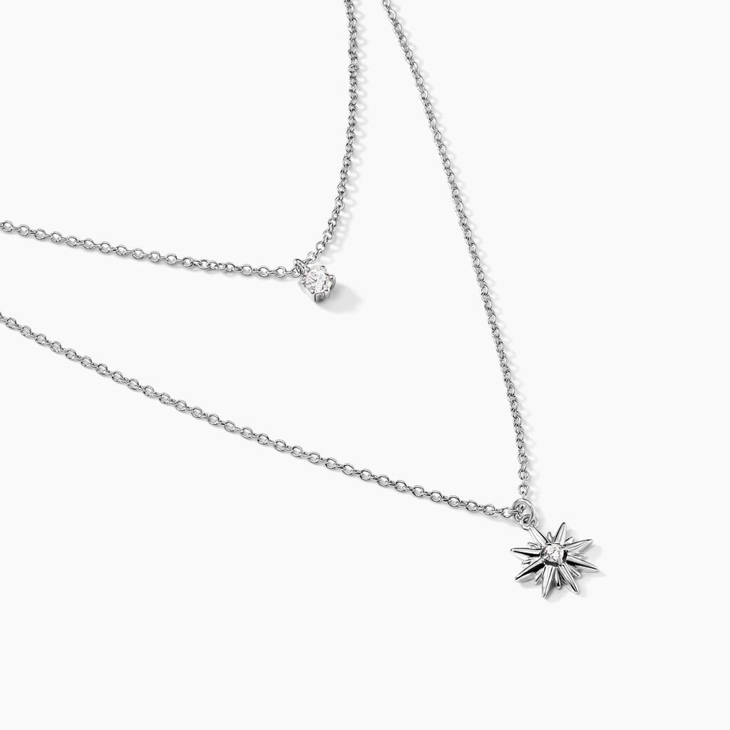 Collier Shone Argent Oxyde De Zirconium - Colliers doubles et triples chaînes Femme | Histoire d’Or