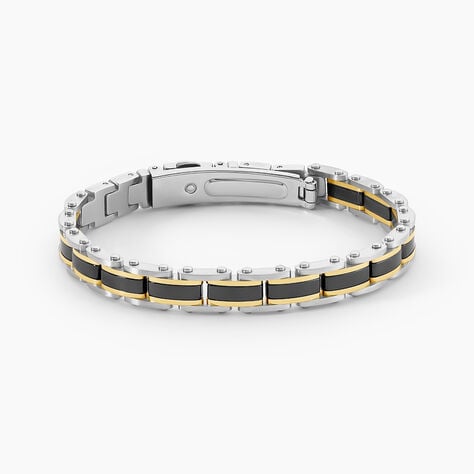 Bracelet M&eacute;tal Acier Bicolore - Bijoux sans pierre Homme | Histoire d&rsquo;Or