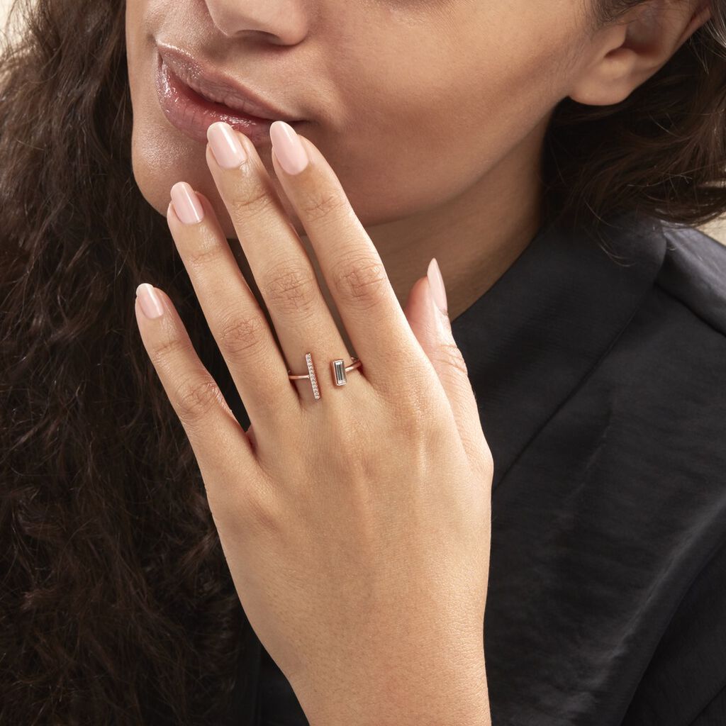 Bague Tea Argent Blanc Rose Oxyde De Zirconium - Bagues avec pierre Femme | Histoire d’Or