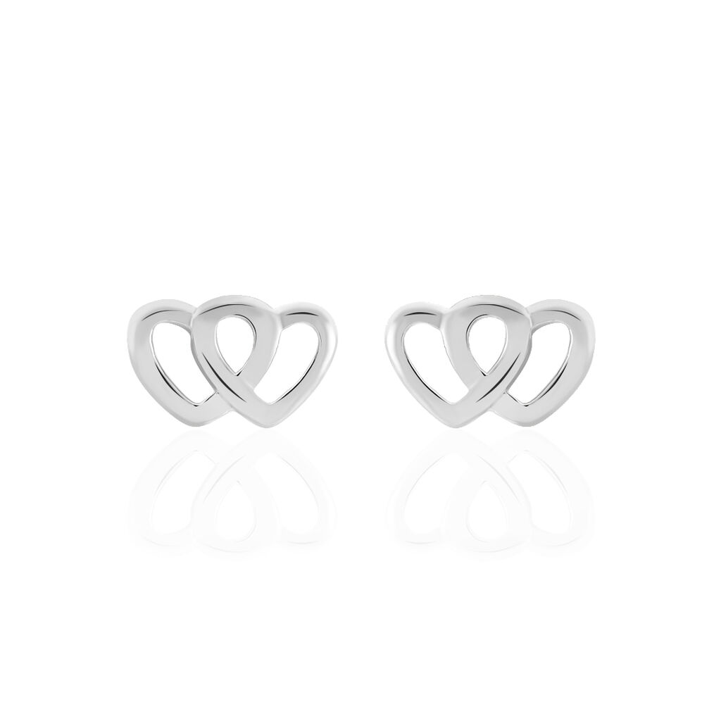 Boucles D'oreilles Puces Lehinaae Argent Blanc - Boucles d'oreilles fantaisie Femme | Histoire d’Or