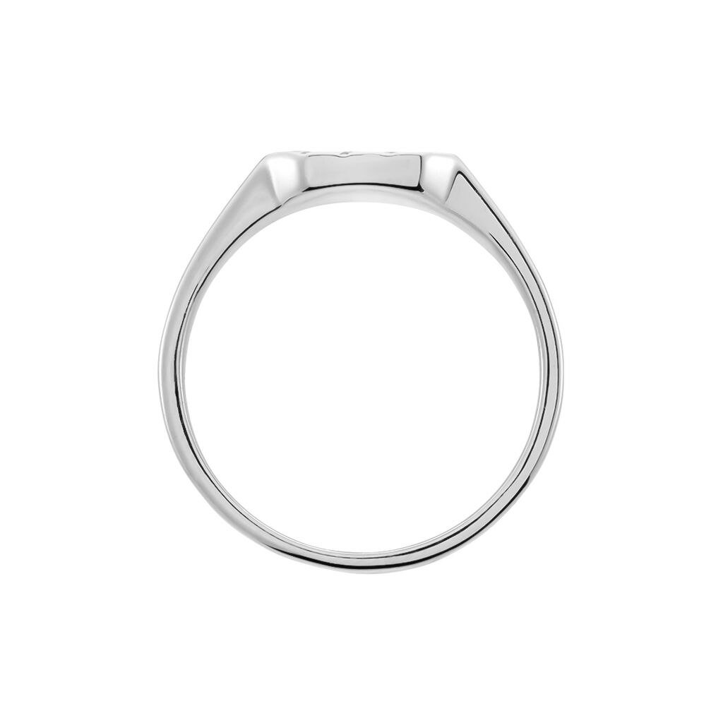 Chevalière Kaden Argent Blanc Oxyde De Zirconium Noir - Chevalières Homme | Histoire d’Or