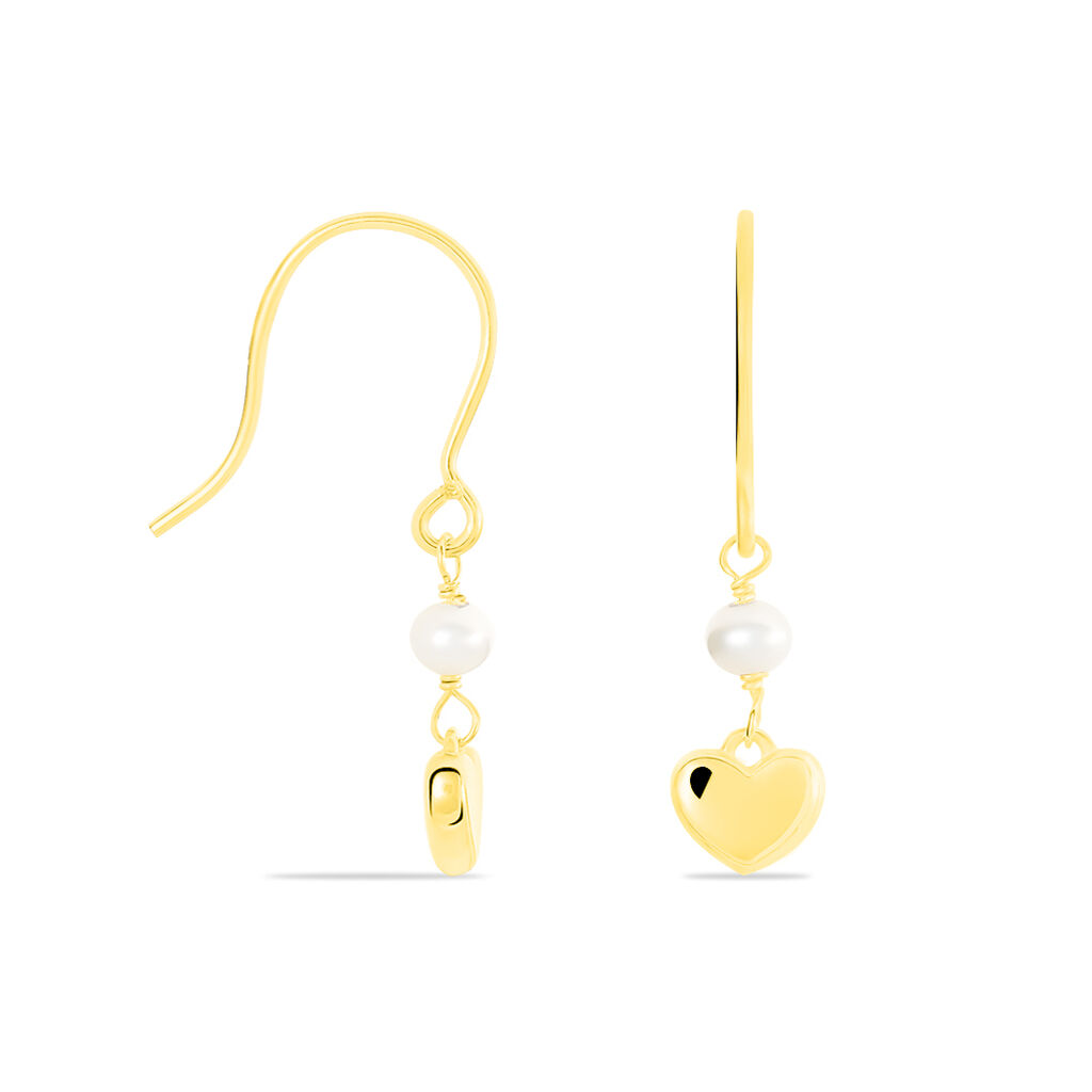 Boucles D'oreilles Pendantes Or Jaune Perle D'imitation - Boucles d'oreilles pendantes Femme | Histoire d’Or