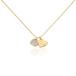 Collier Corazon Plaqu&eacute; Or Jaune Oxyde De Zirconium - Colliers Naissance Femme | Histoire d&rsquo;Or