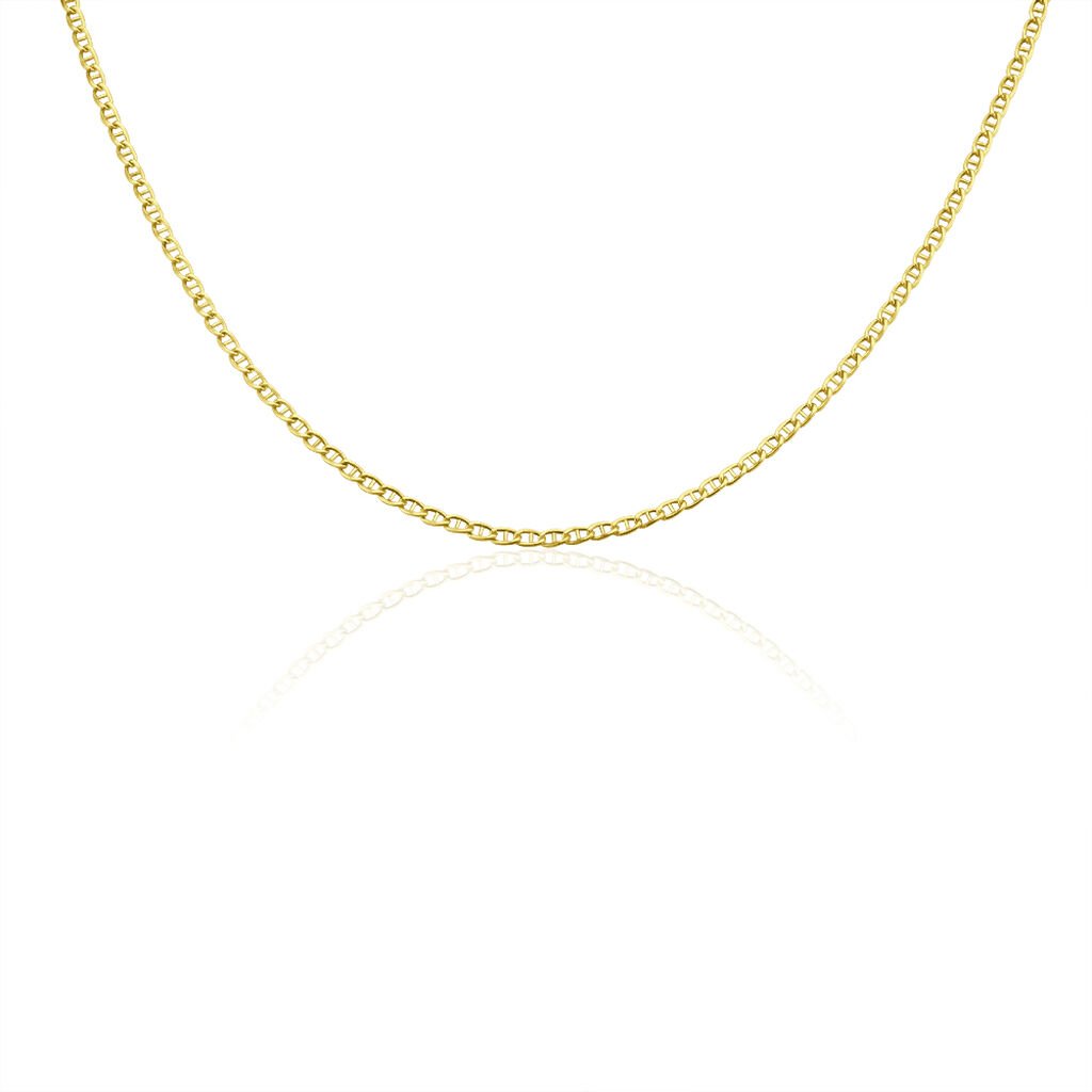 Collier Capucin Or Jaune Maille Marine Plate - Chaines Homme | Histoire d&rsquo;Or