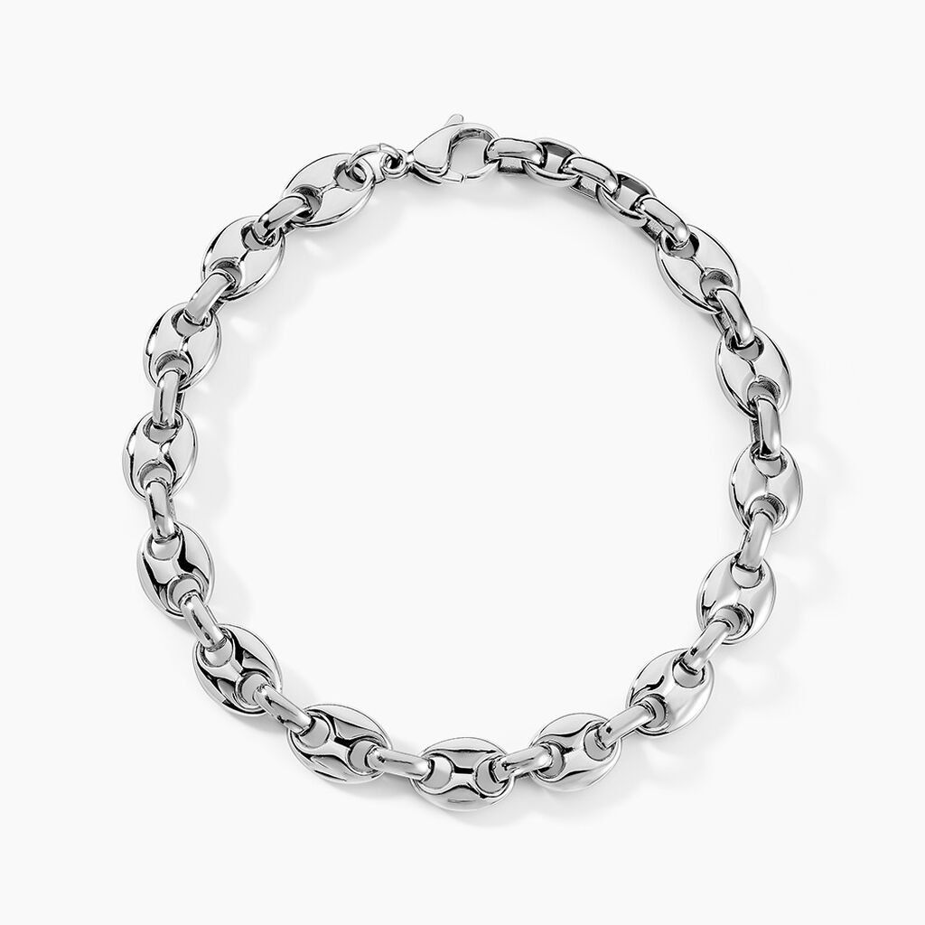 Bracelet Cadia Acier Blanc - Bracelets cha&icirc;ne Homme | Histoire d&rsquo;Or