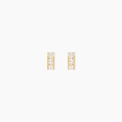Boucles D'oreilles Puces Rachilda Or Jaune Oxyde De Zirconium - Clous d'oreilles Femme | Histoire d&rsquo;Or