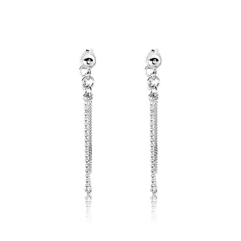 Boucles D'oreilles Pendantes Argent Blanc Novia - Boucles d'oreilles fantaisie Femme | Histoire d’Or