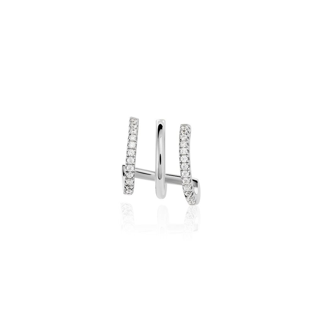 Boucle D'oreille Unitaire Minty Argent Blanc Oxyde De Zirconium - Boucles d'oreilles créoles Femme | Histoire d’Or