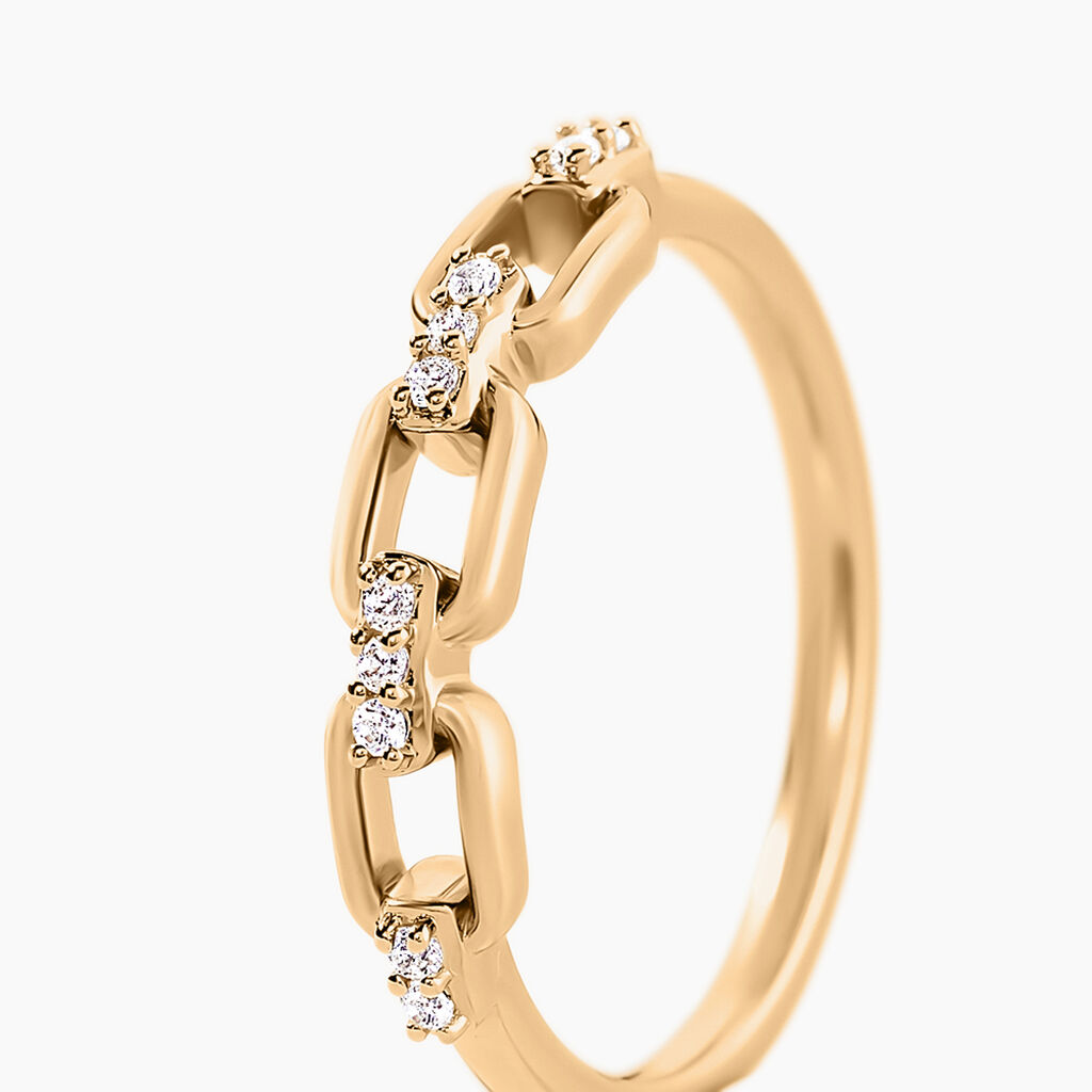 Bague Lueur Plaqu&eacute; Or Jaune Oxyde De Zirconium - Bagues avec pierre Femme | Histoire d&rsquo;Or